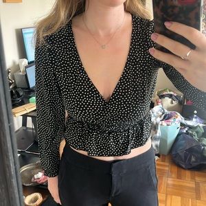 Bershka polka dot top